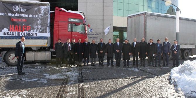 Aso 1. Osb’den Halep’e 2 Tır Dolusu İnsani Yardım