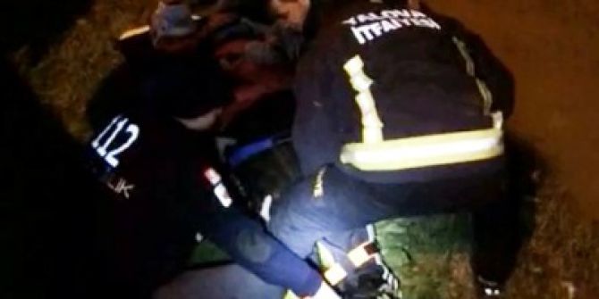 Motosikletle Dereye Uçan Genci İtfaiye Kurtardı