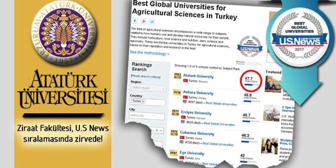 Ziraat Fakültesi Us News Sıralamasında Zirvede