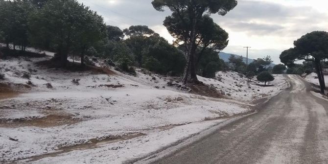 Milas’ın Yüksel Kesimlerinde Kar Yağışı Etkili Oldu