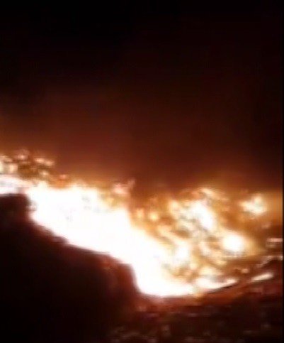 Didim’de Katı Atık Depolama Tesisinde Yangın