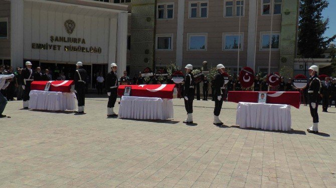 Şanlıurfa’da Silahlı Saldırıda Şehit Olan 3 Polis İçin Tören Düzenlendi