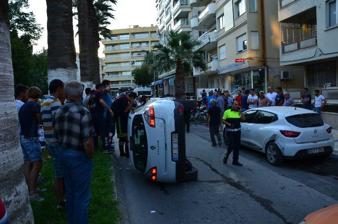 Kazada Yan Yatan Araci Görenler Şaşkına Döndü