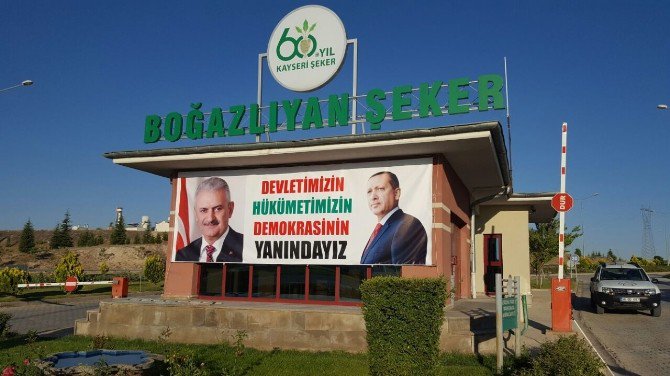 Kayseri Şeker Darbe Girişimine Pankartlarla Karşı Çıktı