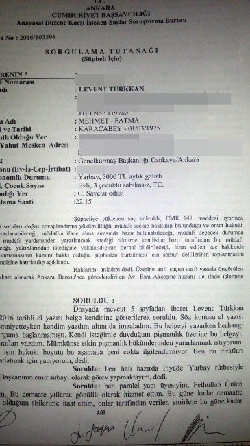 Genelkurmay Başkanının Yaveri İtiraf Etti: “Fetö Mensubuyum”