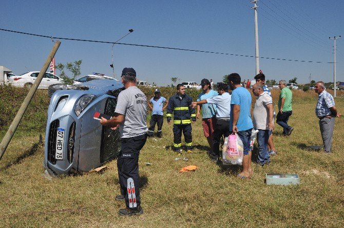 Manavgat’ta Otomobil Takla Attı: 4 Yaralı