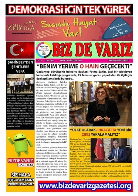 Bizde Varız, Gazetesinden Gaziantep’te Bir İlk