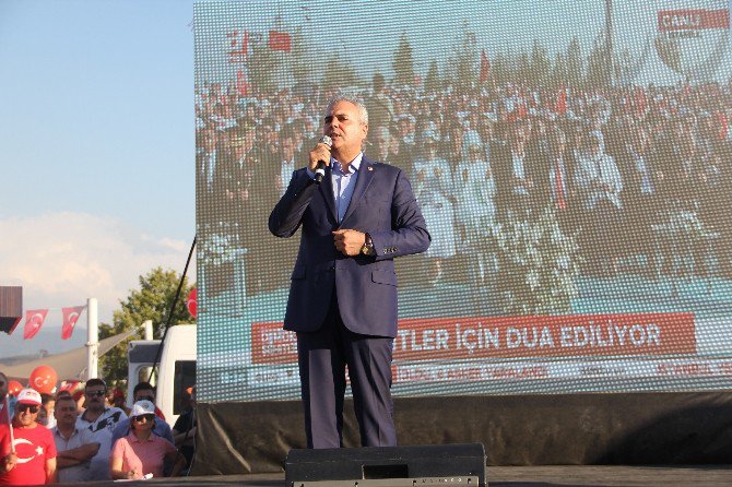 Karabük’te ‘Demokrasi Ve Şehitler Mitingi’nde On Binler Meydana İndi