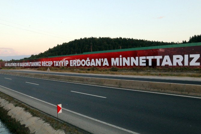 Bolu Belediyesi’nden 230 Metrelik Dev Pankart