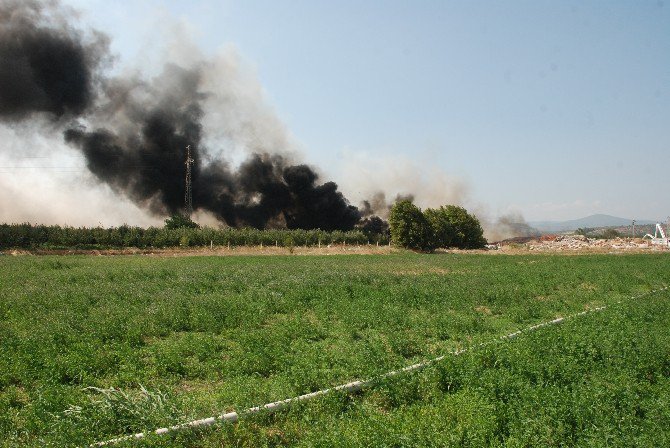 Bayramiç Çöplüğünde Yangın