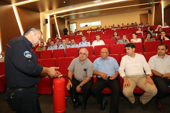 Belediye Personeli Yangın Tatbikatına Katıldı