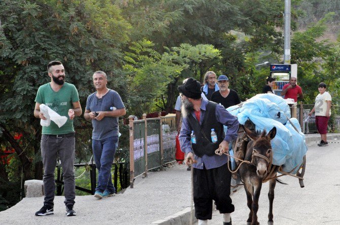 Çevre Kirliliğine Eşeklerle Dikkat Çektiler