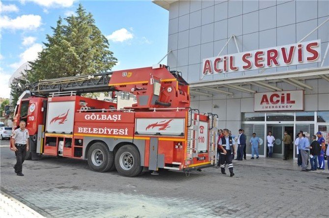 Gölbaşı Devlet Hastanesi’nde Yangın Tatbikatı Yapıldı