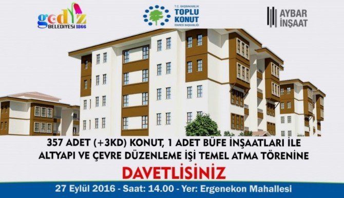 Gediz’de 4. Etap Toki Konutlarının Temeli Törenle Atıldı