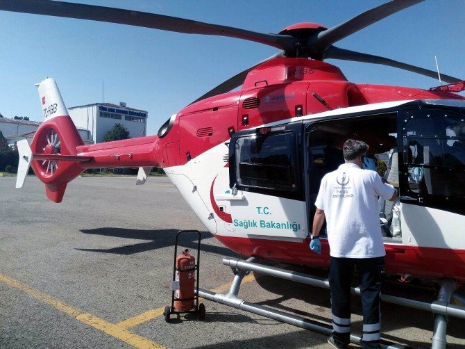 Yanarak Yaralanan Bir Kişi Ambulans Helikopter İle Nakledildi