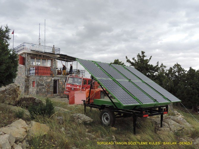 Denizli’de Yangın Gözetleme Kulesinin Elektriği Güneş Enerjisinden