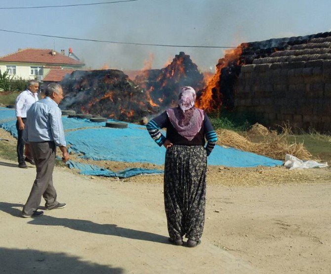 Akşehir’de Saman Yangını