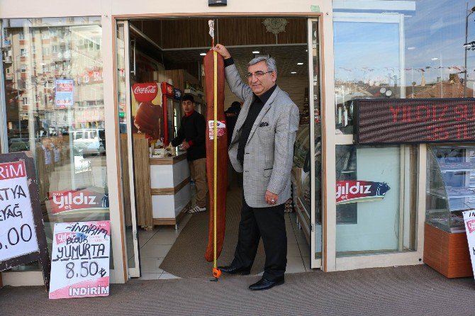 1 Metre 70 Santim Uzunluğunda, 14 Kilo Ağırlığında Pastırma Yaptılar