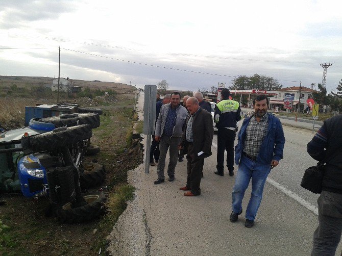 Tekirdağ’da Traktör Devrildi