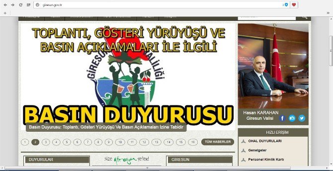 Giresun Valiliği’nden 3 Eski Milletvekilinin Eylemi İçin “Yasal Değil” Açıklaması