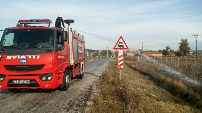 Tavşanlı’da Anız Yangını