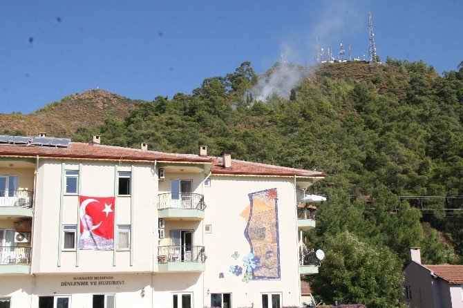 Marmaris’te Orman Yangını Büyümeden Söndürüldü