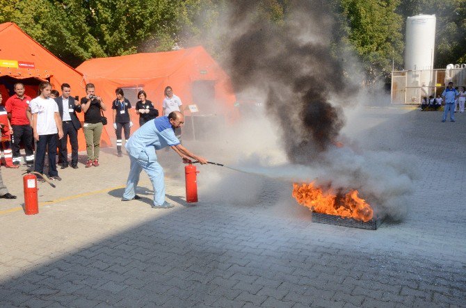 Devlet Hastanesinde Tatbikat