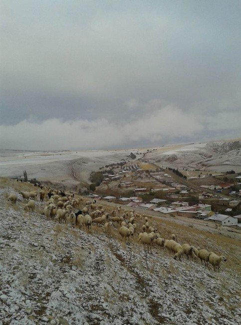 Gürün’de Mevsimin İlk Karı Yağdı