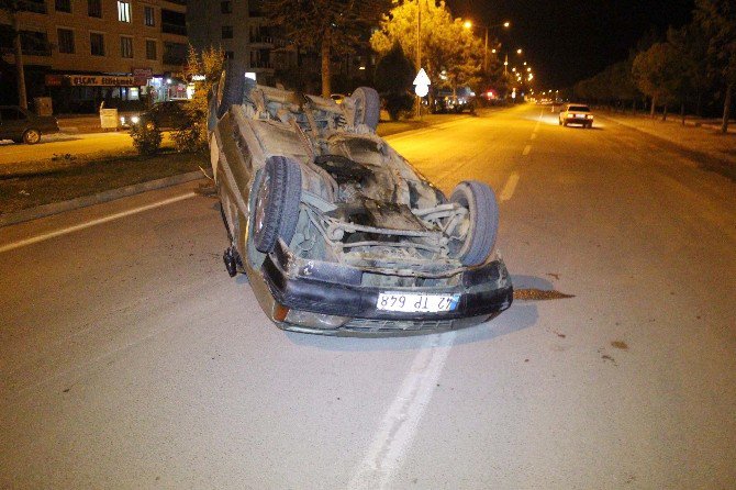 Konya’da Otomobil Takla Attı: 2 Yaralı