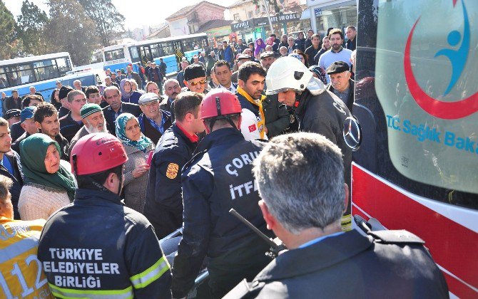 Halk Otobüsünün Altında Kalan Yaşlı Kadın Yaralandı