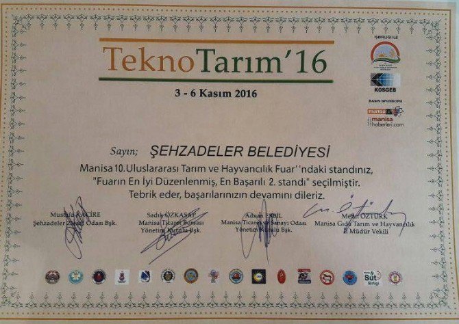 Tekno Tarım Fuarından Şehzadelere Ödül