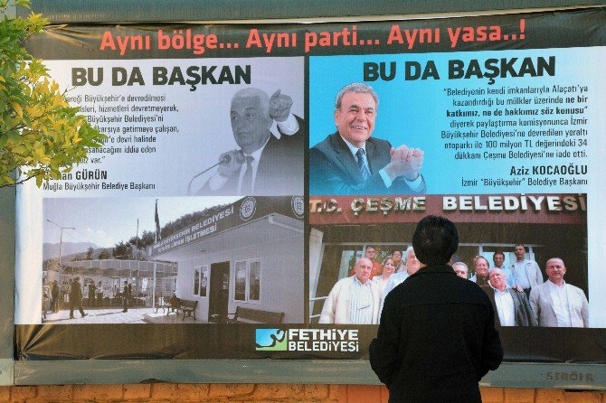Fethiye’de Başkanların Atışması Bilboardlarda