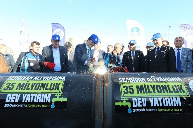 Serdivan’da İçmesuyu Hattının İlk Kaynak Töreni Gerçekleşti