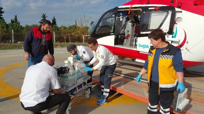 7.5 Aylık Doğan Kalp Hastası 1 Günlük Bebeğin Yardımına Ambulans Helikopter Yetişti