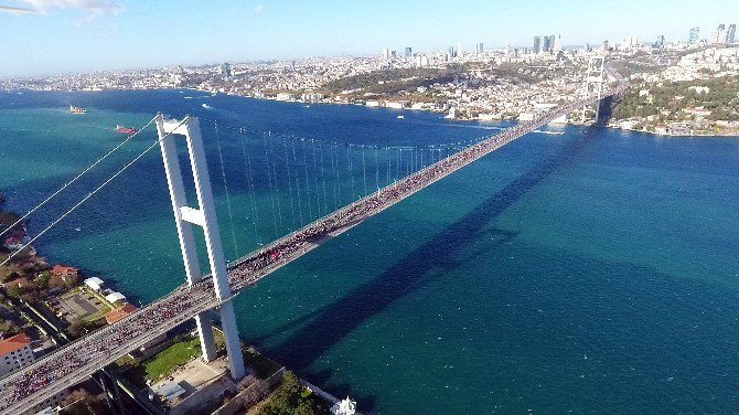 Vodafone 38. İstanbul Maratonu Havadan Görüntülendi