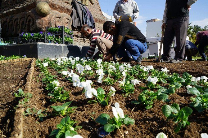 Kavşaklarda Çiçeklendirme Çalışması Yapıldı