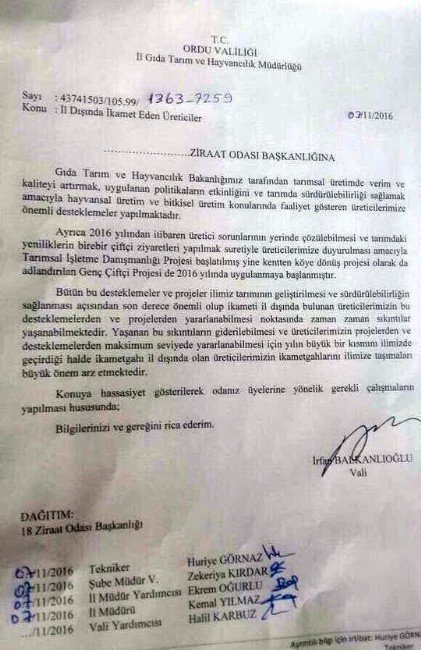 Ordu’da Oturmayana Destek Yok