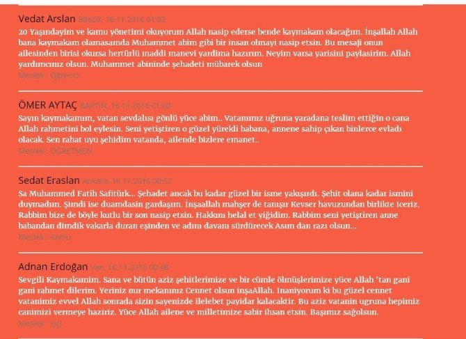 Şehit Kaymakama Taziye İçin Açılan İnternet Sitesine Binlerce Mesaj Yazıldı