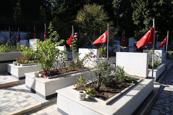 Hatay Şehitliği’ndeki Bayraklar Değiştirildi