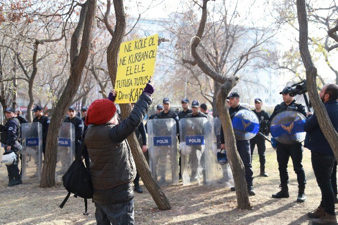 Başkent’te Kadın Eyleminde Arbede