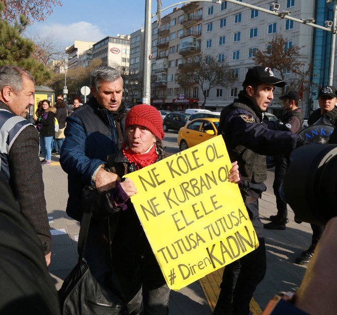 Başkent’te Kadın Eyleminde Arbede