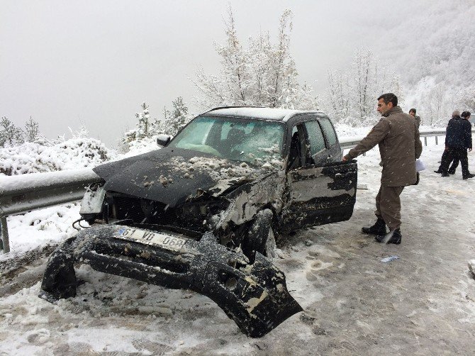 Kastamonu’da Kar Yağışı Kazaya Neden Oldu