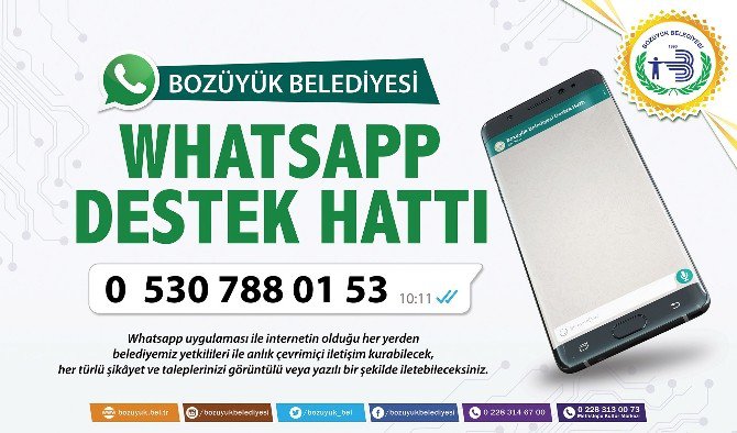 Bozüyük Belediyesi ‘Whatsapp Destek Hattı’ Devrede