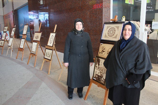 Malatya Doğa Cadde Alışveriş Merkezinde Ahşap Yakma Sanat Sergisi Açıldı