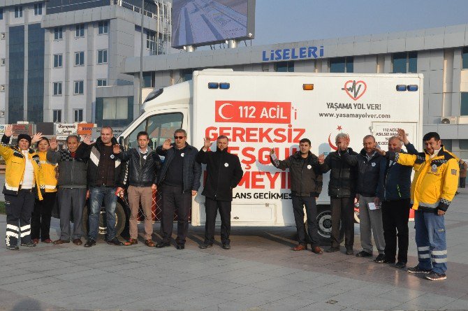 112 Personellerinden Sürücülere Uyarı