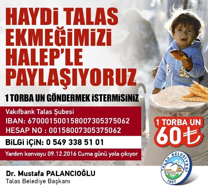 Talas’tan Halep’e Yardım Kampanyası