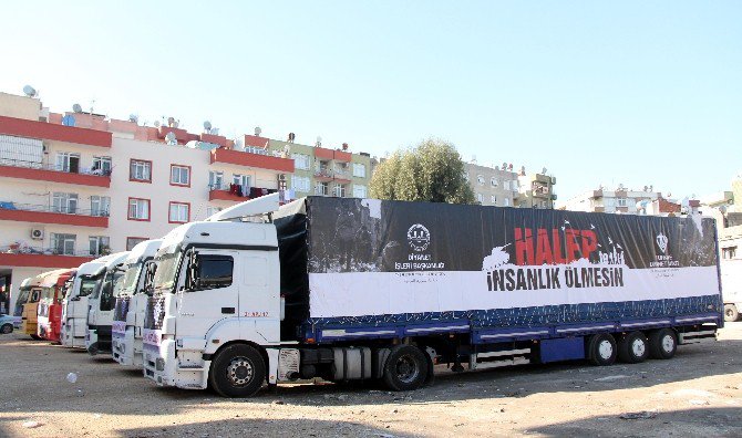 Mersin’den Halep’e 12 Tır Yardım