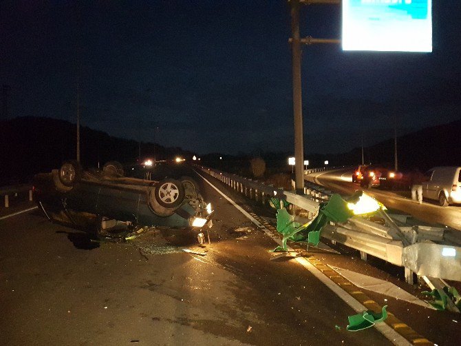 Takla Atan Otomobil Yolu 1 Saat Trafiğe Kapattı