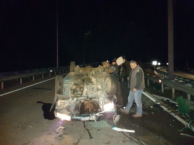 Takla Atan Otomobil Yolu 1 Saat Trafiğe Kapattı