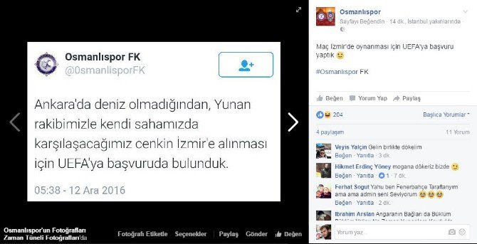 Osmanlıspor, Yunan Ekibi İle Eşleşince Ortaya Bu Paylaşımlar Çıktı